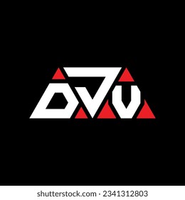 DJV triangle letter logo design with triangle shape. DJV triangle logo design monogram. DJV triangle vector logo template with red color. DJV triangular logo Simple, Elegant, and Luxurious design.