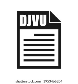 DJVU File Vector Icon, Flat Design Style
