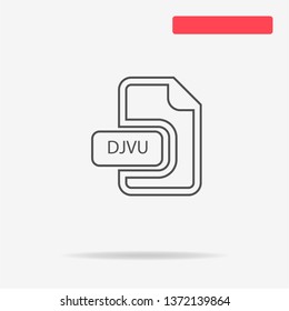 Djvu icon. Vector concept illustration for design.
