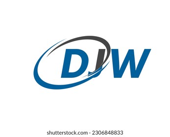 DJW letter creative modern elegant swoosh logo design