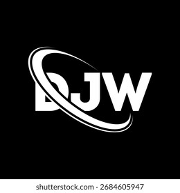 Logotipo de DJW. Carta de DJW. Diseño del logotipo de la letra de DJW. Logotipo de DJW inicial enlazado con el círculo y el logotipo del monograma en mayúscula. Tipografía DJW para tecnología, negocio y marca inmobiliaria.