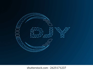 DJY low poly letter logo vector design. DJY lower poly logo design. 