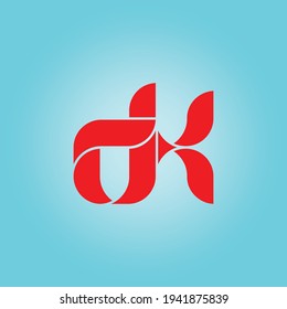dk Abstract initial  letter alphabet logo design and template vector