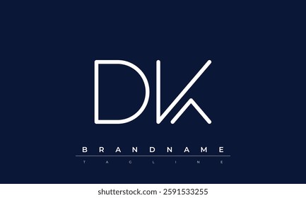 DK Abstract letter logo. This logo icon incorporate with abstract shape in the creative way