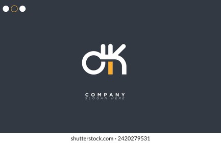  Letras alfabéticas DK Iniciales logotipo monograma KD, D y K