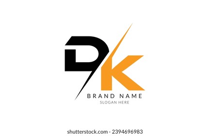 dk black orange letter logo template design.