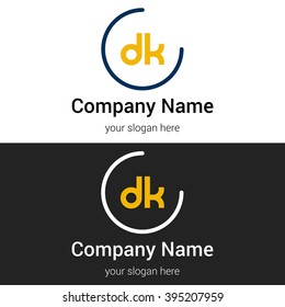DK business logo icon design template elements. Vector color sign.