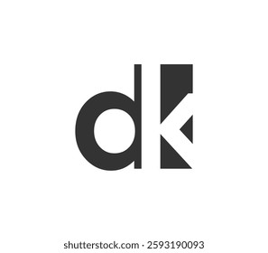 DK creative geometric initial based modern and minimal logo. Letter d k trendy fonts. Universal professional elegant techno vector design.