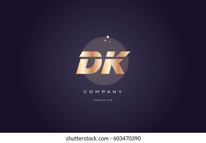 dk d k  gold yellow golden metal metallic bold luxury product modern creative gradient alphabet company logo design vector icon template