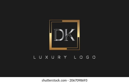 DK or D K letter alphabet logo design in vector format.
