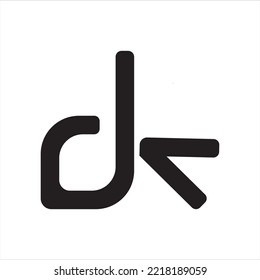 DK- oder D K-Buchstaben Logo-Design im Vektorformat Vektor Illustration
