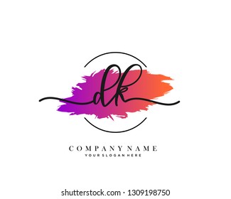 DK handwriting initial  logo vecto