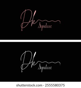 Dk Handwriting signature logo. Dk Hand drawn Calligraphy lettering Vector. Dk letter real estate, beauty, photography letter logo design.