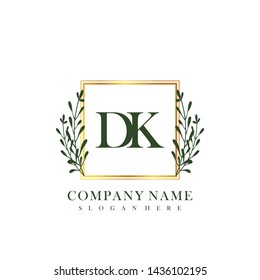 DK Initial beauty floral logo template
