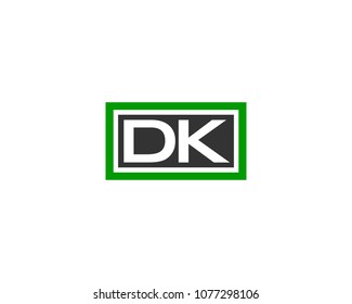 DK initial box letter logo template vector