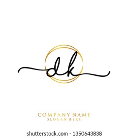 DK Initial handwriting logo template