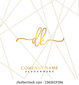 DK Initial Handwriting logo template vector