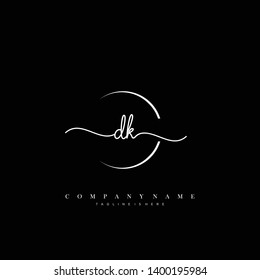 DK initial handwriting logo template vector