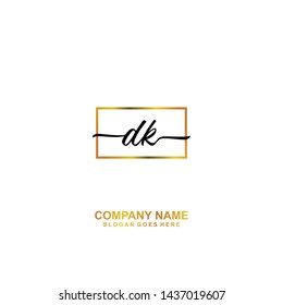 DK Initial handwriting logo template vector