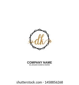 DK Initial handwriting logo vector