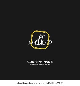 DK Initial handwriting logo vector