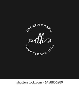 DK Initial handwriting logo vector