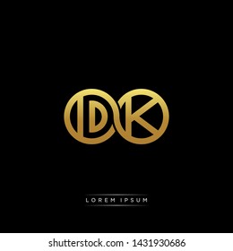 DK initial letter linked circle capital monogram logo modern template