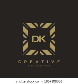 DK initial letter luxury ornament monogram logo template vector.