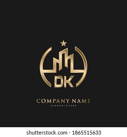 DK Initial Letter Real Estate Luxury house Logo Vector art for Business, Building, Architecture