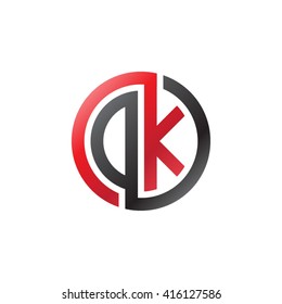 DK initial letters linked circle logo black red