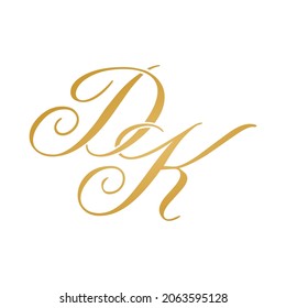 DK initial logo design vector stock