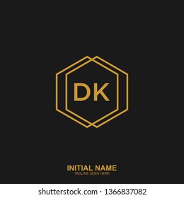 DK Initial logo letter with minimalist concept vector 
