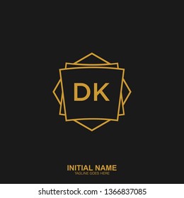 DK Initial logo letter with minimalist concept vector 