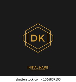 DK Initial logo letter with minimalist concept vector 