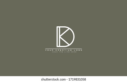 DK KD D abstract vector logo monogram template