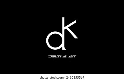 Monograma del logotipo de las letras abstractas DK, KD, D, K