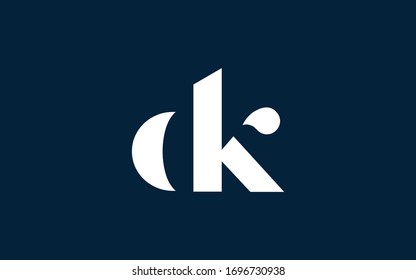dk or kd and d or k Letter Initial Logo Design, Vector Template 