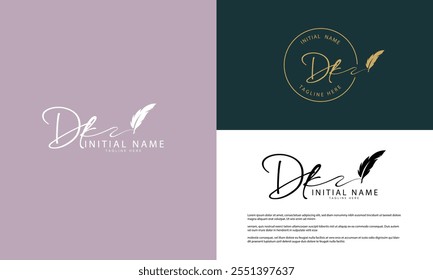 DK KD  initial signature logo template vector