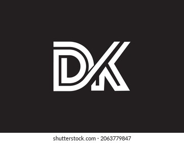 DK KD Letter Initial Logo Design Template