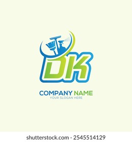 DK oder KD Letter Lokale Reinigung Vektorlogo. Logo-Vektorgrafik des Reinigungsdienstes
