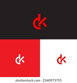 dk, kd logo template - kd,dk letter vector illustration