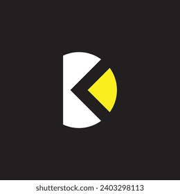 Diseño de logotipo de letras en monograma moderno DK o KD