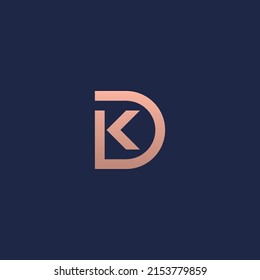 DK or KD monogram logo with gold color.