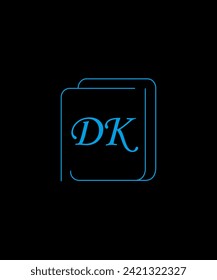 DK Latter Logo Design With Black Background