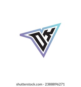 Soporte de logotipo fresco combinado de letras DK o logotipo inicial de juegos como diseño de concepto inspirador