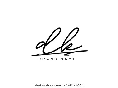 DK letter elegant cursive beauty handwriting logo.