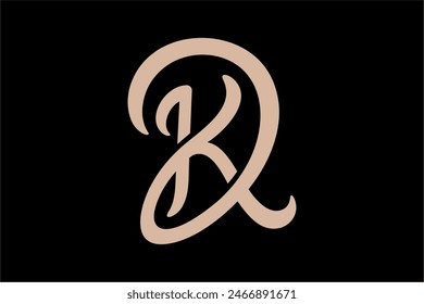 DK letter logo design, monogram, icon, symbol, initial. Combination of D and K letter in stylish monogram logo design style. Very suitable for realtor, singer, couple or personal brand.