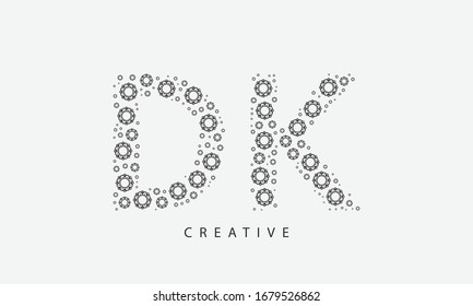 Vector de plantillas de diseño de logotipo de carta DK
