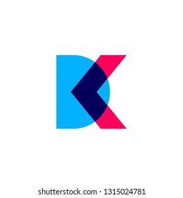 DK letter logo in overlapping style