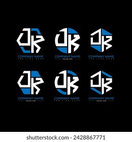DK conjunto de logotipo de la letra design.DK monograma poligonal y círculo forma vector. DK diseño único.
